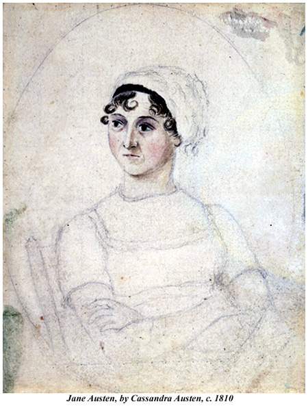 Jane Austen c. 1810, by Cassandra Austen